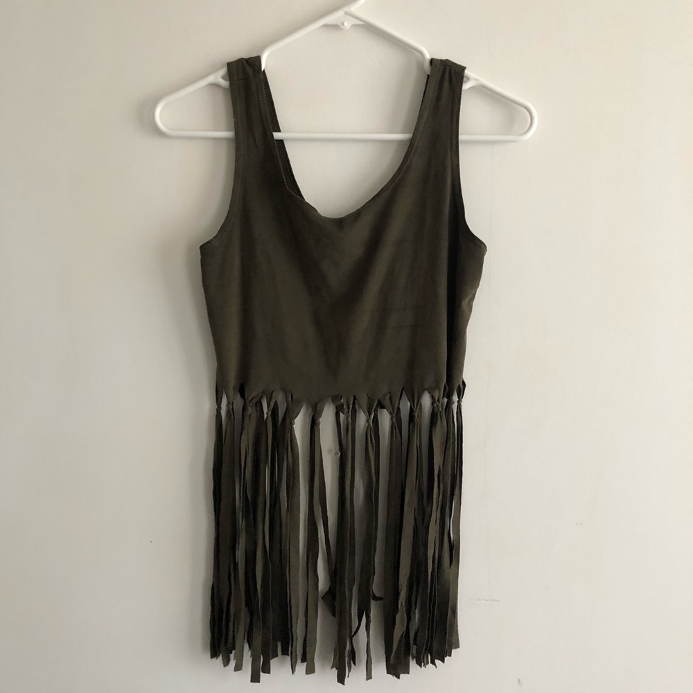 Olive green crop top